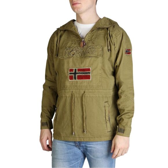 Geographical Norway Anorak Jacket Olive Men Brown Jackets - Picture 1 of 7